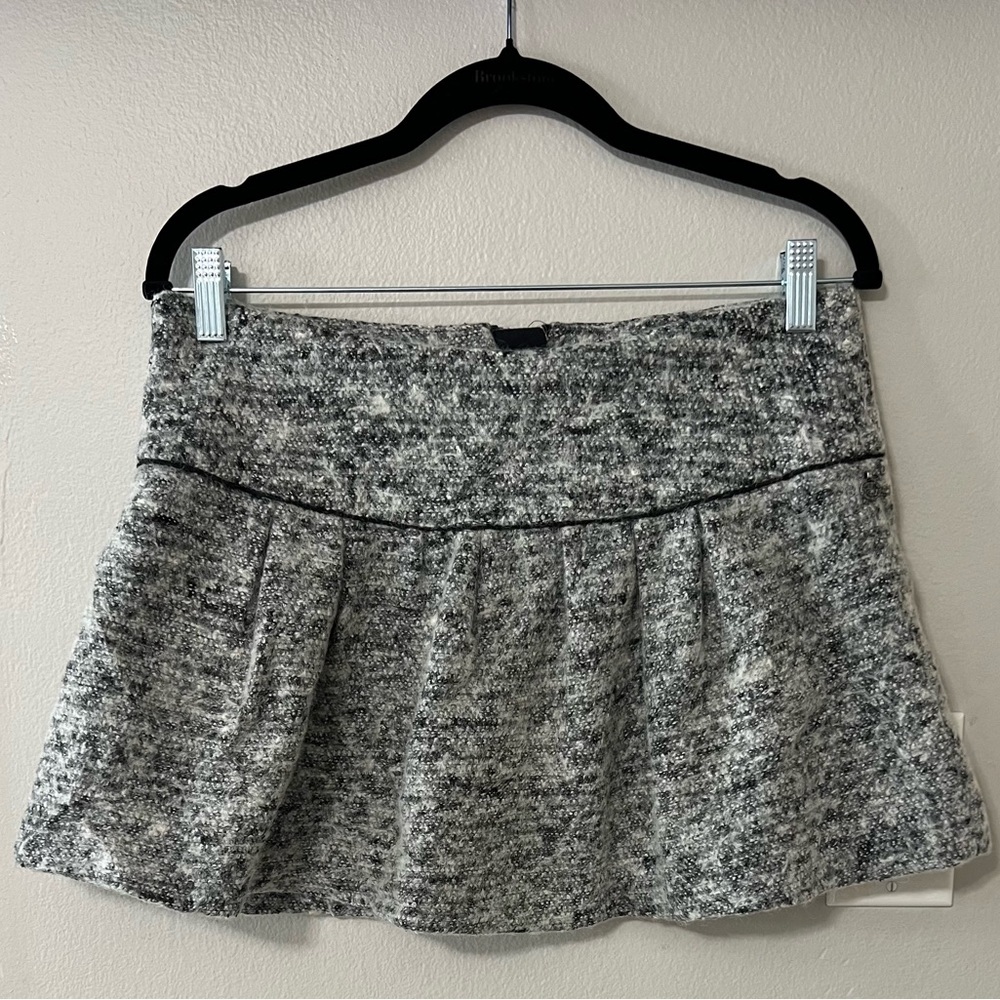 Maison Scotch Tweed Mini Skirt Sample Piece Y2K Boucle Gray 30” Waist